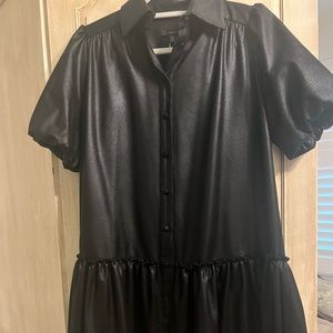DREW black leather dress. Small. NWT